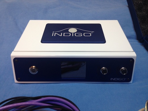 A closeup of the Quantum Biofeedback Indigo device