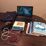 Quantum Biofeedback SCIO EPFX with an awesome Sony VAIO laptop, 1 head harness, 4 limb strap cords (4 BRAND NEW limb straps are included, but not pictured), and 3 SCIO manuals