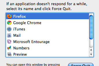 Force Quit Window on a Mac